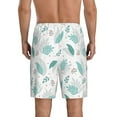 thumbnail image 3 of Kdxio Leaf Print Green Print Mens Sleep Shorts Bottoms Soft Comfy Pajama Wear Pants with Drawstring Pockets, 3 of 7