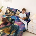 thumbnail image 4 of Erosebridal Howling T-Rex Queen Sheet Sets for Kids Boys, Animal Dinosaur Bed Set, 4pcs (1 Flat Sheet, 1 Fitted Sheet and 2 Pillowcases), 4 of 6