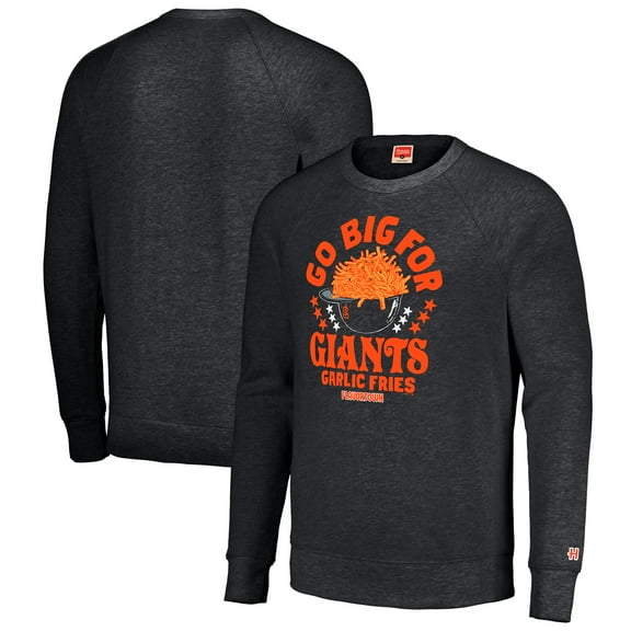 Unisex MLB x Guy Fieri-s Flavortown  Charcoal San Francisco Giants Tri-Blend Pullover Sweatshirt