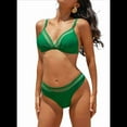 thumbnail image 2 of Conjunto de Bikini de Dos Piezas para Mujer, Traje de Baño de Cintura Baja con Escote en V y con Control de Abdomen, Talla XL, Color Verde Océano, 2025, 2 of 6