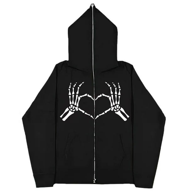 Sudaderas oscuras europeas y americanas para hombres y mujeres sudaderas con capucha parejas goticas sudaderas Harajuku con cremallera de gran tamano 2023 Walmart en linea