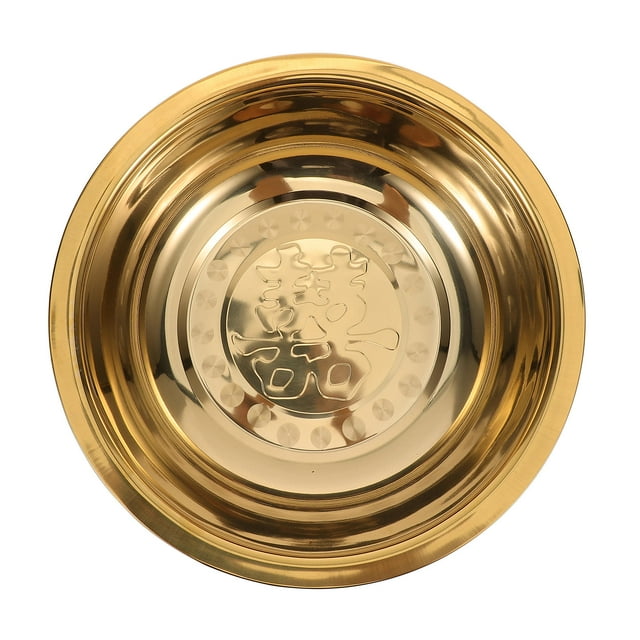 QUMIIRITY Bassine Polyvalente Lavabo Rond en Acier Inoxydable Doré 1Ensemble pour Familles
