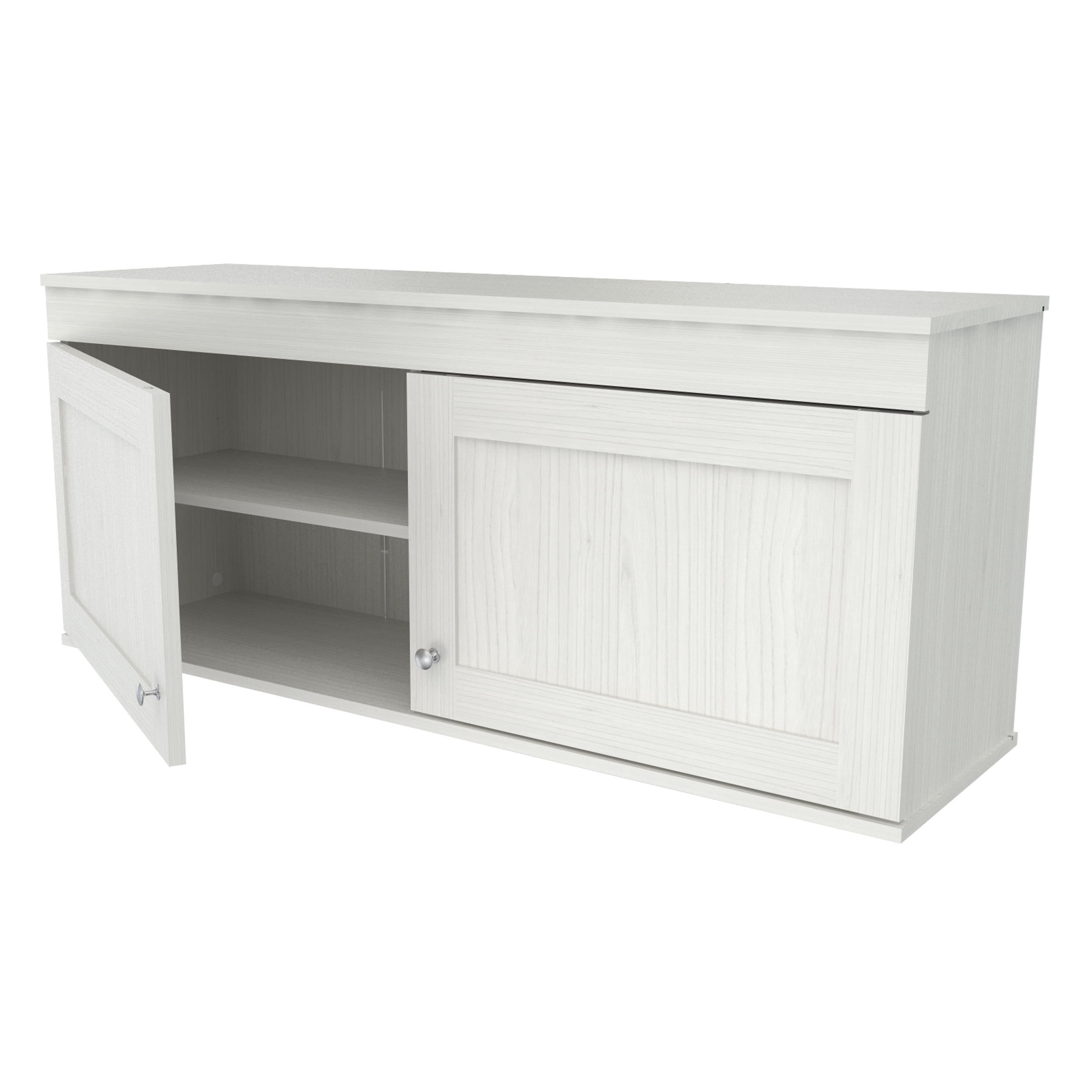 Inval Shaker Wall Mounted 2-Door Laminate Kitchen Cabinet 47"W, Washed Oak
