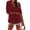 Wine, variant on Women's Beach Cover Up Hoodies Sweatshirt Long Sleeve Sun Protection V Neck Breathable Shirt Top with Pockets Khaki S
