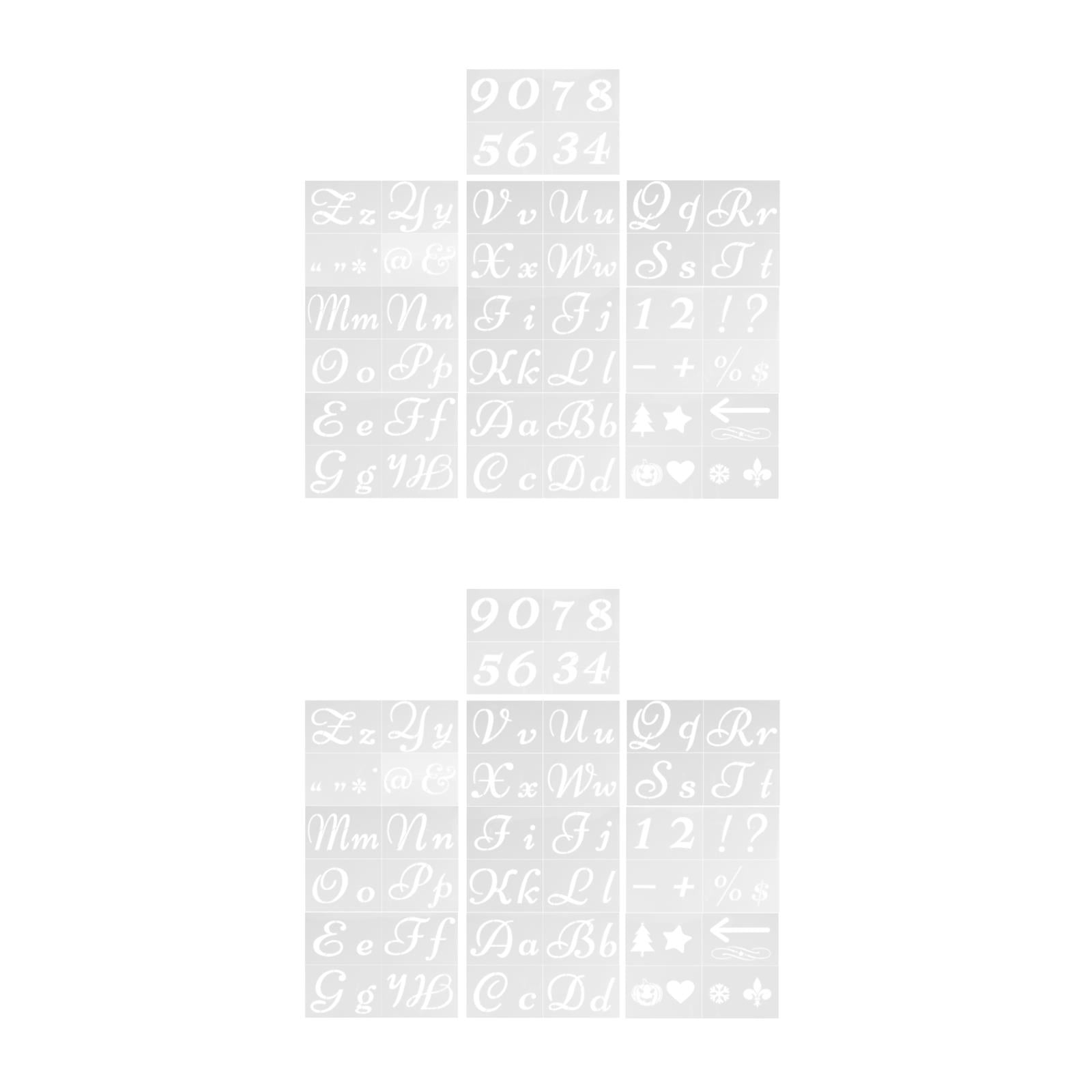 2 Pack Alphabet Painting Template Paper Stencil Child White