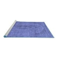 thumbnail image 2 of Ahgly Company Machine Washable Indoor Round Abstract Blue Modern Area Rugs, 7' Round, 2 of 4
