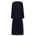 thumbnail image 5 of BiZtdJrK Sweatshirt Maxi Dress for Women Lace Trim Long Sleeve Crewneck Sweatshirts Ankle Flowy Loose Vacation Dresses with Pocket Navy S, 5 of 6