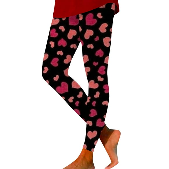 Fvwitlyh Pantoufles Pour Femmes Women'S Valentine'S Leggings Casual Leggings Yoga Pantss Black,XL