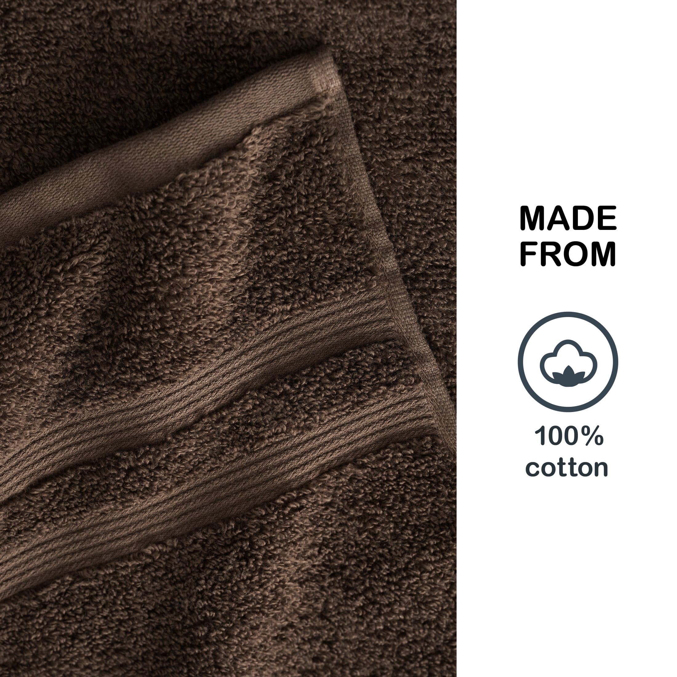 Mainstays Performance Hand Towel, 16 in x 26 in, Quick-Dry, Fade Resistant, Brown, 1 Count