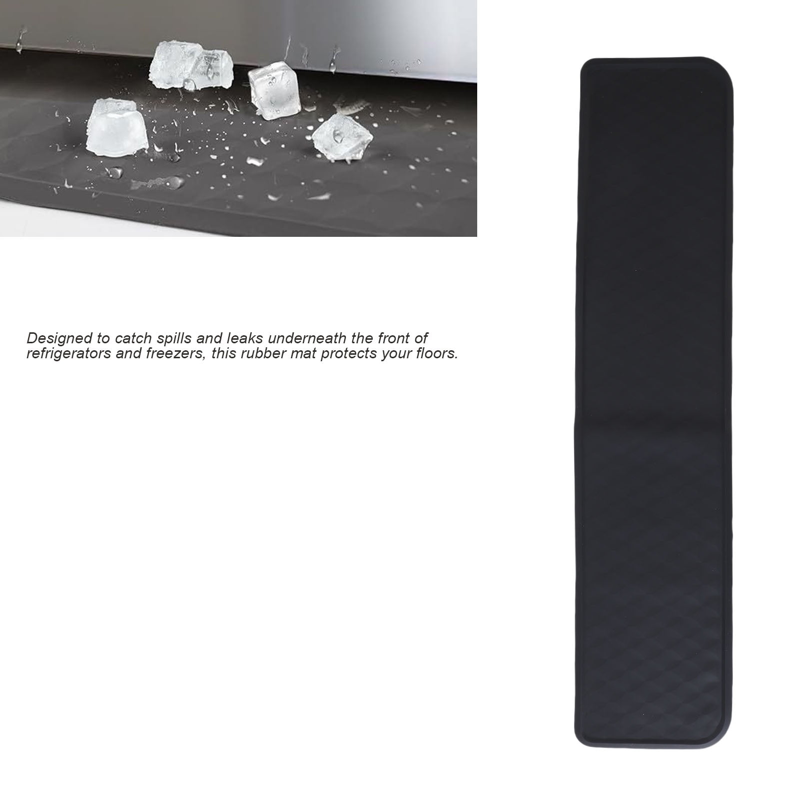 Refrigerator Spill Mat, Silicone Raised Edge Floor Protector Under Refrigerator Water Mat Leakproof  For Dryer