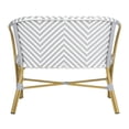 thumbnail image 5 of Safavieh Dandra Outdoor Modern Herringbone Rattan Settee, 5 of 9
