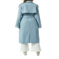 thumbnail image 2 of Women Long Trench Coat Classic Lapel Long Sleeve Windproof Overcoat with Belt, 2 of 6