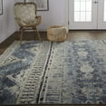 thumbnail image 3 of 4' X 6' Gray Blue and Ivory Wool Floral Hand Knotted Area Rug, 3 of 6