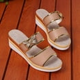 thumbnail image 4 of HAOTAGS Casual Summer Wedge Sandals for Women Breathable Dressy Walking Platform Sandals Beige Size 6.5, 4 of 5