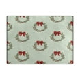 thumbnail image 2 of 80x58in Area Rug Machine Washable Floor Mats Skid-Resistant Backing Carpet for Home Kitchen Bedroom Christmas Wreaths and Red Bows, 2 of 7