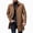 Brown, variant on Mens Wool Blend Overcoat with Pockets, Single Breasted Tailored Trench Coat Notch Lapel Mid Length Coat Business Professional Black