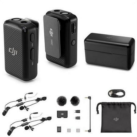 DJI Mic 2-Person Digital Wireless Microphone System with 2x Lavalier Mics, 2.4 GHz