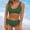 Army Green, variant on Azrian Women Two Piece Soild Backless Halter Beach Bikini Swimwear Set