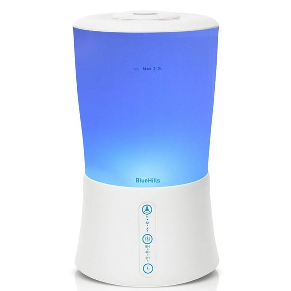 BlueHills 2000 ml Premium Humidifier with Essential Oil Diffuser Extra Large Capacity - White -S1