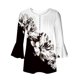 thumbnail image 4 of Blusa de verano para mujer con estampado de pliegues sexy y mangas 3/4 con cuello en V y botones OAVQHLG3B Store  lin121212, 4 of 5