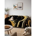 thumbnail image 5 of Black Gold Marble Sofa Cover Blanket Couch Covers for Armchair Cushion,Couch Sofa Silpcover with Tassel,Living Room Bedroom Throw Towel Blanket Covers for Pets Modern Geometric Textured S 71"x91", 5 of 9