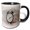 Black/White, variant on 3drose, Image of Watercolor Blue Alarm Clock Art, 11oz Two-tone Red Mug