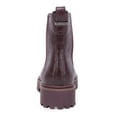 thumbnail image 2 of REACTION KENNETH COLE Womens Burgundy Snake Skin Lug Sole Salt Round Toe Block Heel Slip On Chelsea 5, 2 of 3