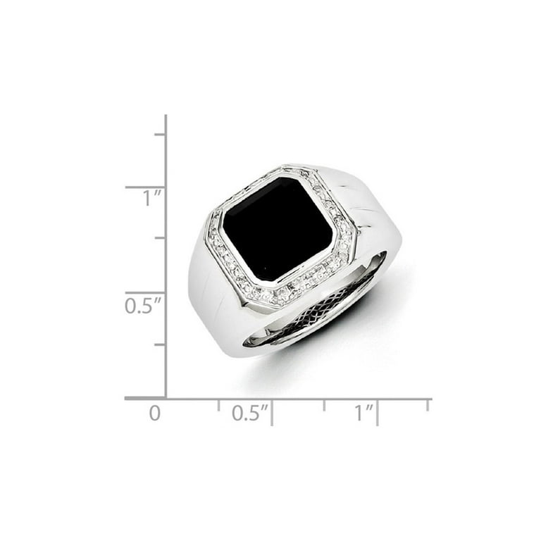 Mens Cross Diamond Band Ring Rhodium-plated Sterling Silver 1/20 CTW 3 Diamonds Mens Cross Diamond Band Ring Rhodium-plated Sterling Silver 1/20 CTW 3 Diamonds