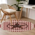 thumbnail image 5 of Retro Mottled Washable Round Area Rug 3 ft, Country Star Berry Farmhouse Red Buffalo Plaid, Soft Non Slip Rugs Stain Repellent Indoor Felt Carpet for Living Dining Room Bedroom Home Office, 5 of 9
