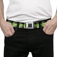 thumbnail image 3 of Buckle-Down Belt, Seatbelt Buckle Belt, Checker Mosaic Green, Youth 22 to 32 Inches, 3 of 9