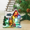 thumbnail image 4 of Navidad Ornamentos en miniatura Iluminio Snow Scene House Mini Tema de Navidad Resina tesanía DIY Navidad Vil Casa Miniatura Nevado Invierno Decor Santa sentada perfecl Casa de pueblo de nieve, 4 of 8