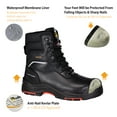 thumbnail image 3 of SAFETOE Men's Waterproof Cow Leather Safety Boot 8-inch Composite Toe Work Boots Insulated Winter Snow Boots ASTM F2413-18 I/75 C/75 S7 PR SD, 3 of 8