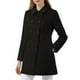 thumbnail image 1 of Abrigo largo de invierno de doble botonadura con cuello Peter Pan para mujer Inspire Chic, color negro, talla M, 1 of 7