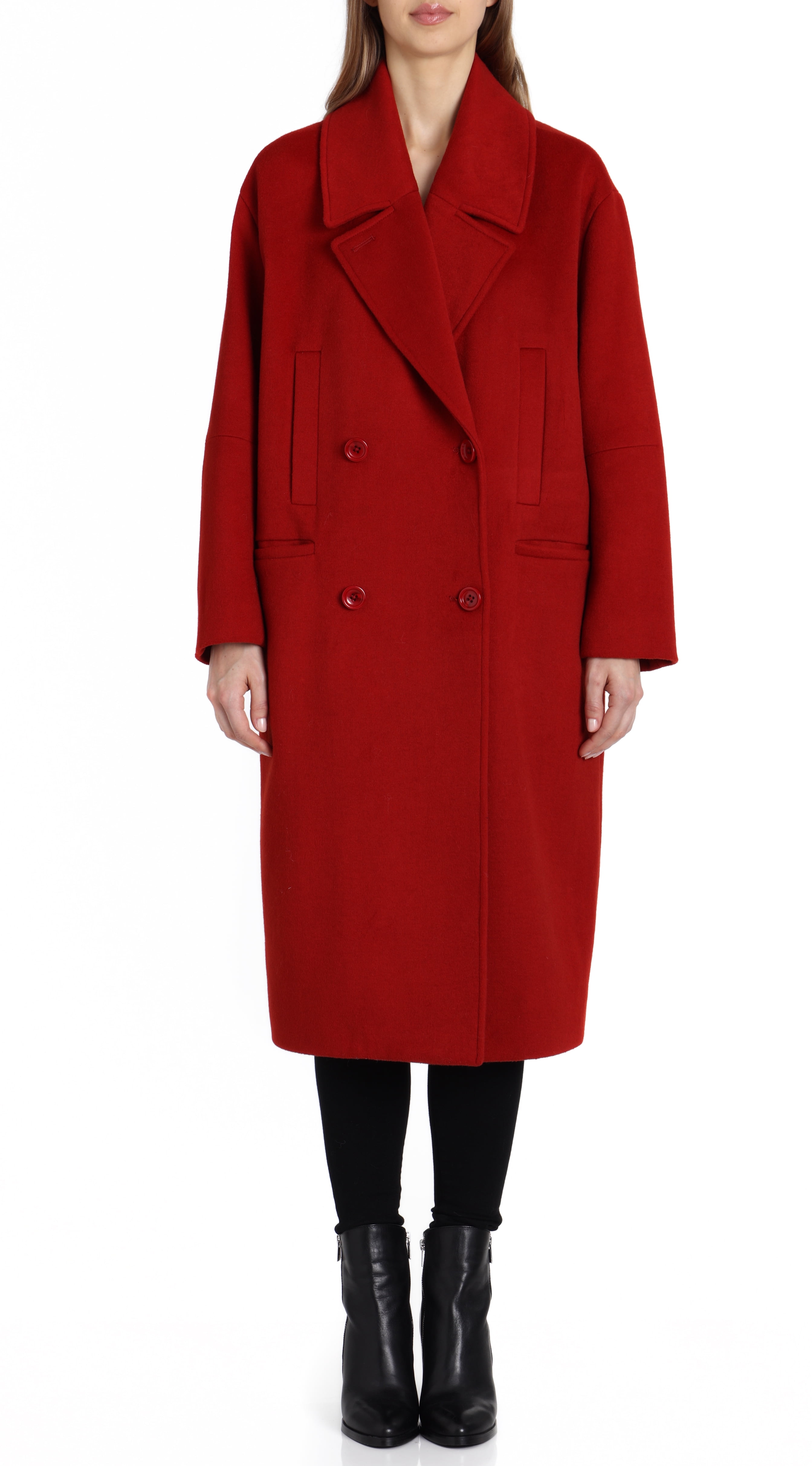 cranberry wool coat