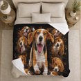 thumbnail image 5 of Beagle Dog Collage Running Portrait Splatter Art, Playful Pet Portrait Pattern, Warm Flannel Blanket for Living Room and Reading Nook, Dog Lovers Friendship Gift, Pet Lover Home Decor, 5 of 9