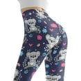 thumbnail image 5 of DISNIMO Koala Floral Printed High Waisted Workout Leggings for Women, Soft Yoga Pants Leggings Tummy Control Workout Yoga Pants for Workout Sport, Purple, M, 5 of 6