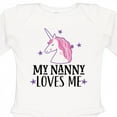 thumbnail image 4 of Inktastic My Nanny Loves Me Unicorn Girls Long Sleeve Baby Bodysuit, 4 of 5