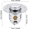 thumbnail image 2 of Escurridor de galvanoplastia para lavabo, tapón a prueba de fugas para cabezal de lavabo universal, tapón para fugas de núcleo de cobre para lavabo de piscina JFHHH pequeña, 2 of 5