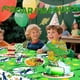 thumbnail image 4 of Juego de vajilla de fiesta con diseño de dinosaurio para niños que cumplen 4 años, 25 unidades, 4 of 5