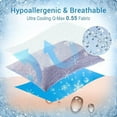 thumbnail image 4 of Elegear Cooling Pillowcases, Summer Pillowcase with Japanese Q-Max 0.55 Cooling Fiber, Double-Sided Design Standard Pillow Case with Hidden Zipper, 2 Pack, Blue, 4 of 8