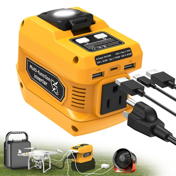 Inversor de corriente PlantPalGear 220 W para batería Dewalt 20 V 110 V AC