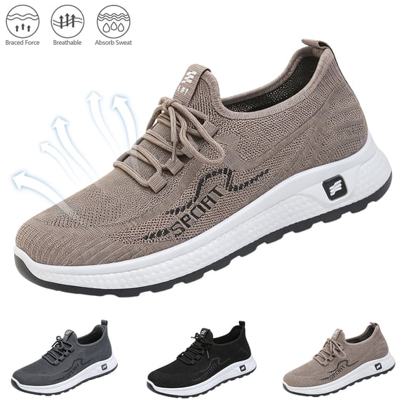 Homeyce Men's Sneakers Casual Athletic Shoes Lightweight Slip On Walking Shoes with Arch Support Breathable Non-Slip Rubber Sole for Golf Course Outdoor Daily Wear,Black 40(US-7.5)