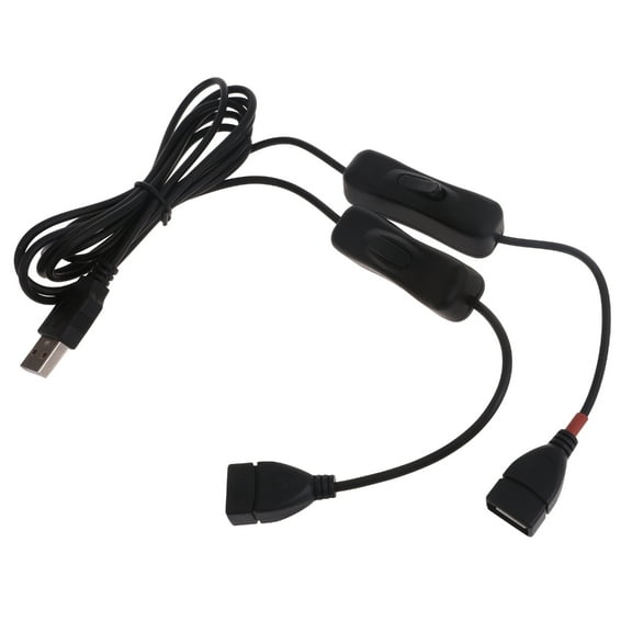 WINDLAND USB Extension Cable Cord Wire with Two Switches for Charging and Connection