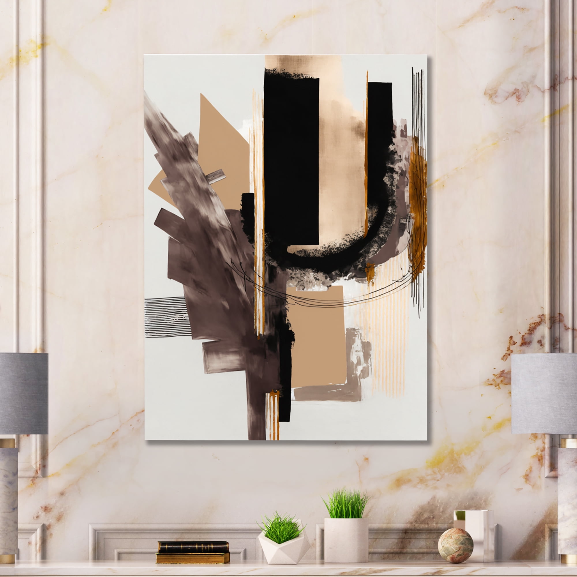 Designart Warm Watercolor Abstract I Canvas Wall Art