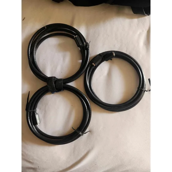 Set Of 3 Spectrum Coax Cable Black - 6 Ft - New