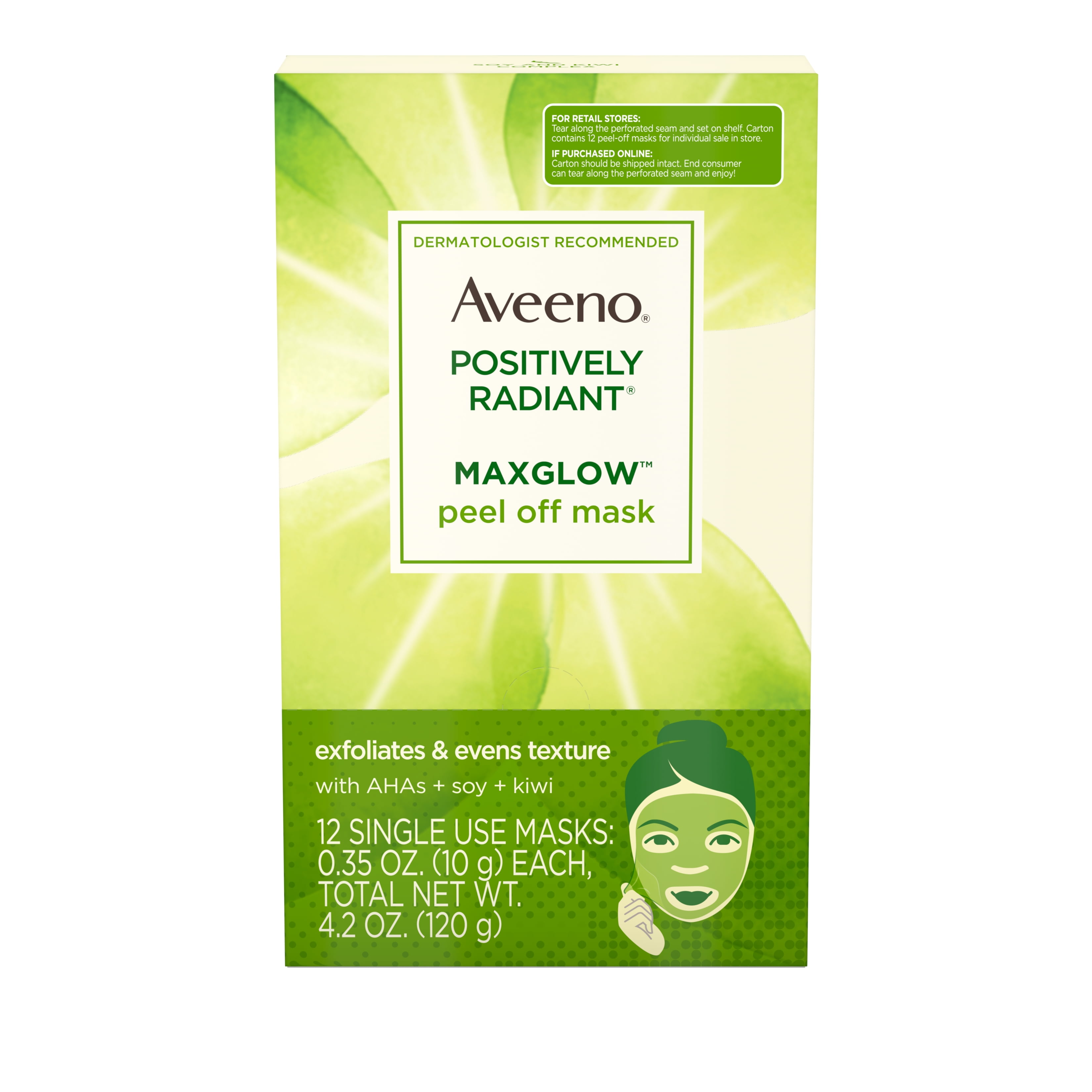 Aveeno Positively Radiant Max Glow Brightening Peel Off Glycolic Acid