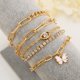 thumbnail image 4 of Conjunto De Pulsera Con Colgante De Mariposa Blanca Brillante Rhineston Geométrico Accesorios De Joyería Regalos, 4 of 4