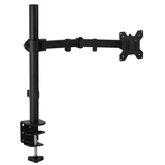 Mount-It! Single Monitor Arm Mount | Desk Stand | Full Motion Height Adjustable Articulating Tilt | Fits 19 21 24 27 29 30 32 Inch VESA 75 100 Compatible Computer Screen | C-Clamp and Grommet Base