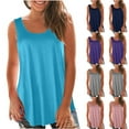 thumbnail image 7 of XMMSWDLA Womens Tank Tops Summer T Shirts Sleeveless Casual Loose Tunic Blouses Sky Blue Maternity Tank Tops, 7 of 7