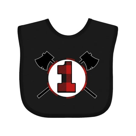 

Inktastic 1st Birthday Buffalo Plaid Lumberjack Gift Baby Boy Bib